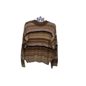 A New Day Women’s Fuzzy Striped Knit Sweater XXS Cropped Cozy NWT